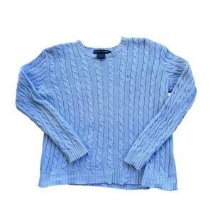 Vtg 1990s Ralph Lauren Women’s Cable Knit Sweater Made in Hong Kong Sz Medium